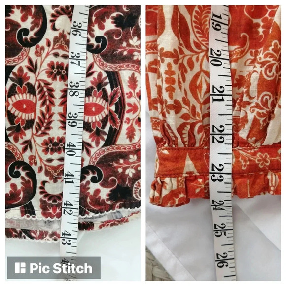 Agua Bendita for Anthropologie Elayna Cotton Midi Long Sleeve Dress Large Petite - Picture 16 of 17